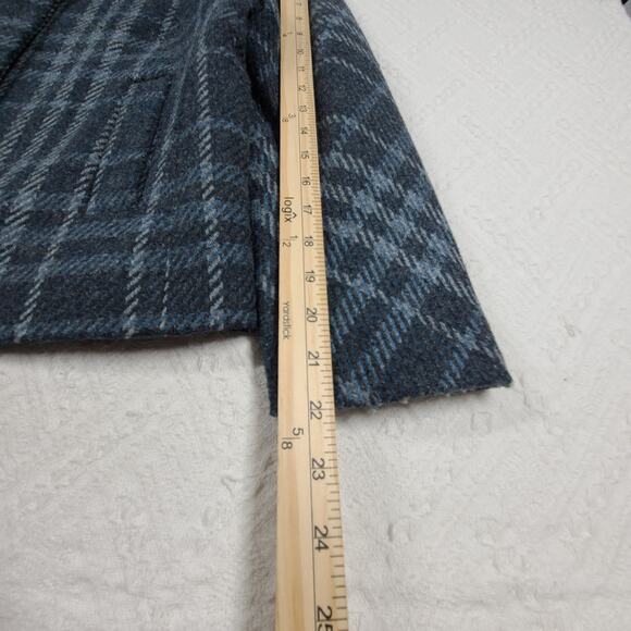 Talbots plaid wool women's snap up Grey plaid jacket Size 6 Academia Old money - Picture 4 of 11